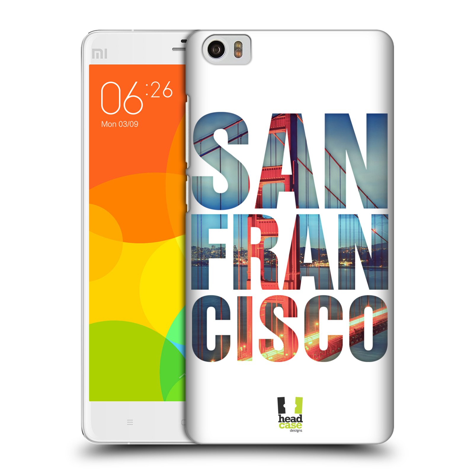 HEAD CASE pevný plastový obal na mobil XIAOMI Mi Note vzor Města foto a nadpis USA, SAN FRANCISCO, MOST