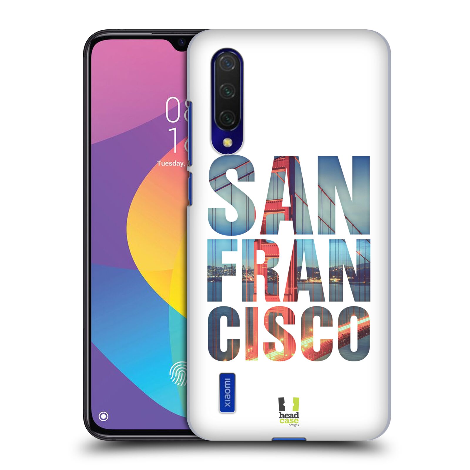 Zadní kryt na mobil Xiaomi MI 9 LITE vzor Města foto a nadpis USA, SAN FRANCISCO, MOST