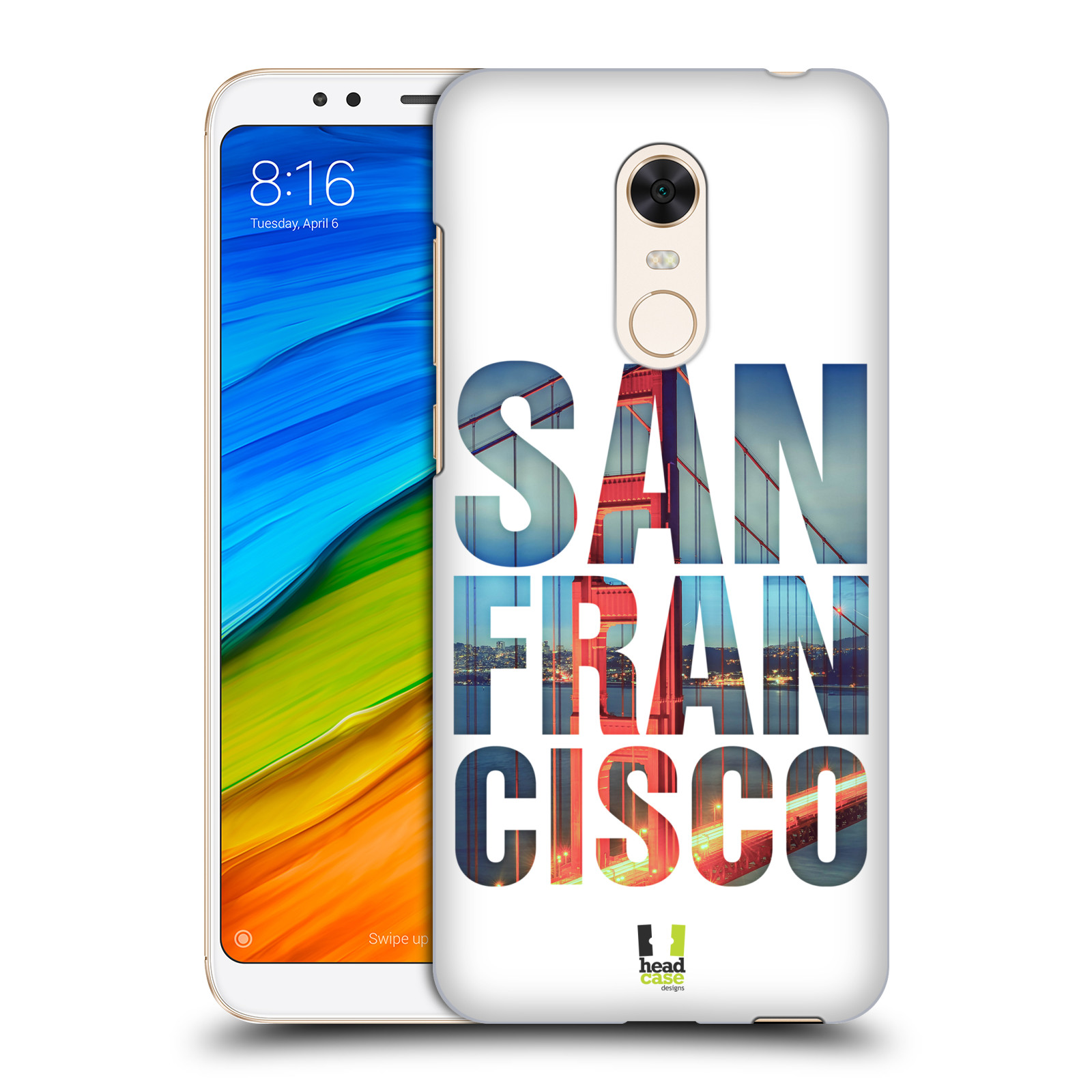 HEAD CASE plastový obal na mobil Xiaomi Redmi 5 PLUS vzor Města foto a nadpis USA, SAN FRANCISCO, MOST