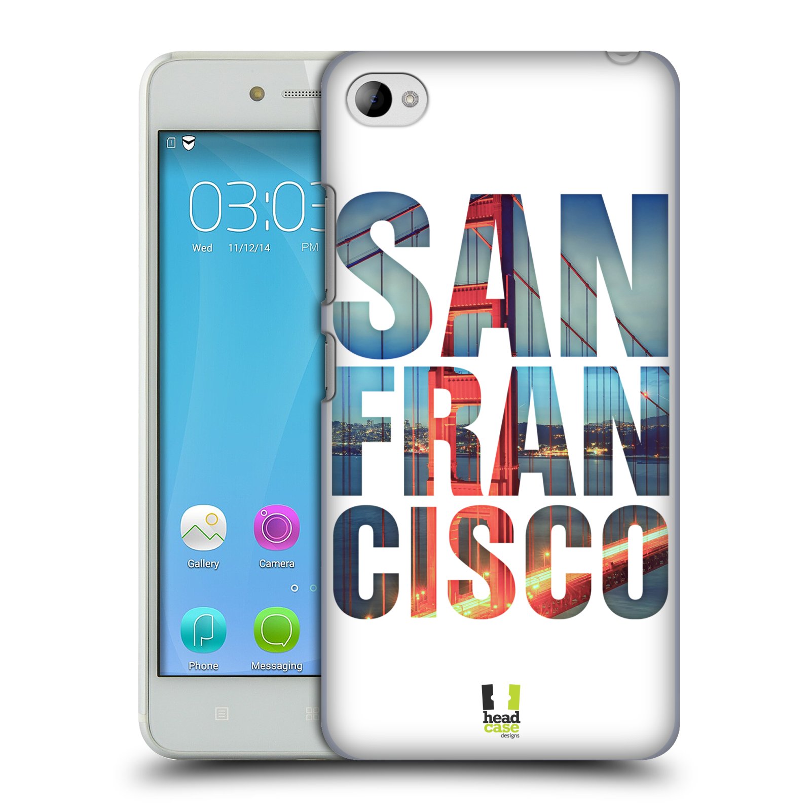 HEAD CASE pevný plastový obal na mobil LENOVO S90 vzor Města foto a nadpis USA, SAN FRANCISCO, MOST