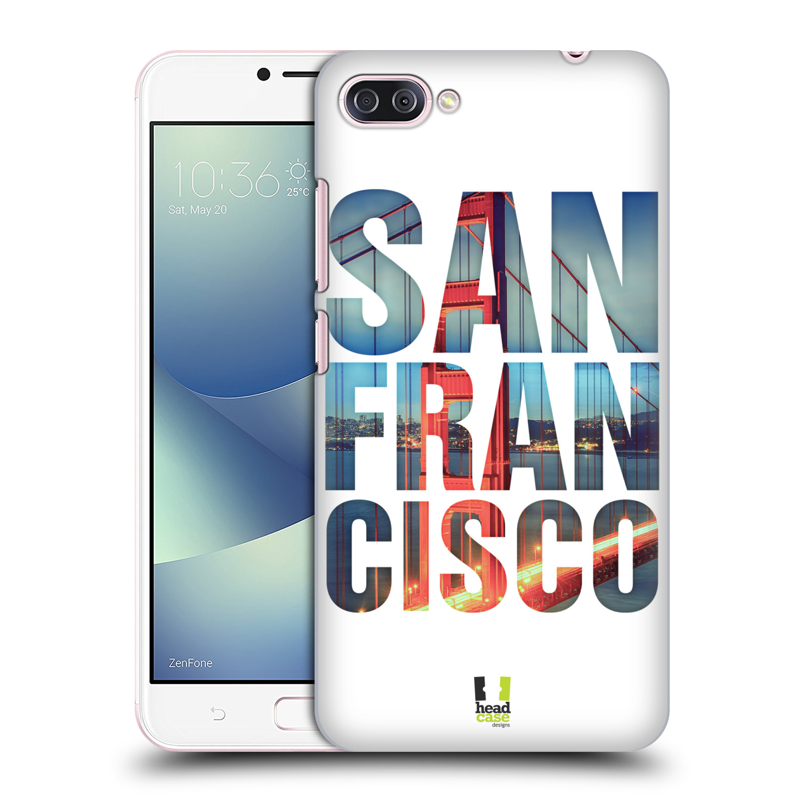 HEAD CASE plastový obal na mobil Asus Zenfone 4 MAX ZC554KL vzor Města foto a nadpis USA, SAN FRANCISCO, MOST