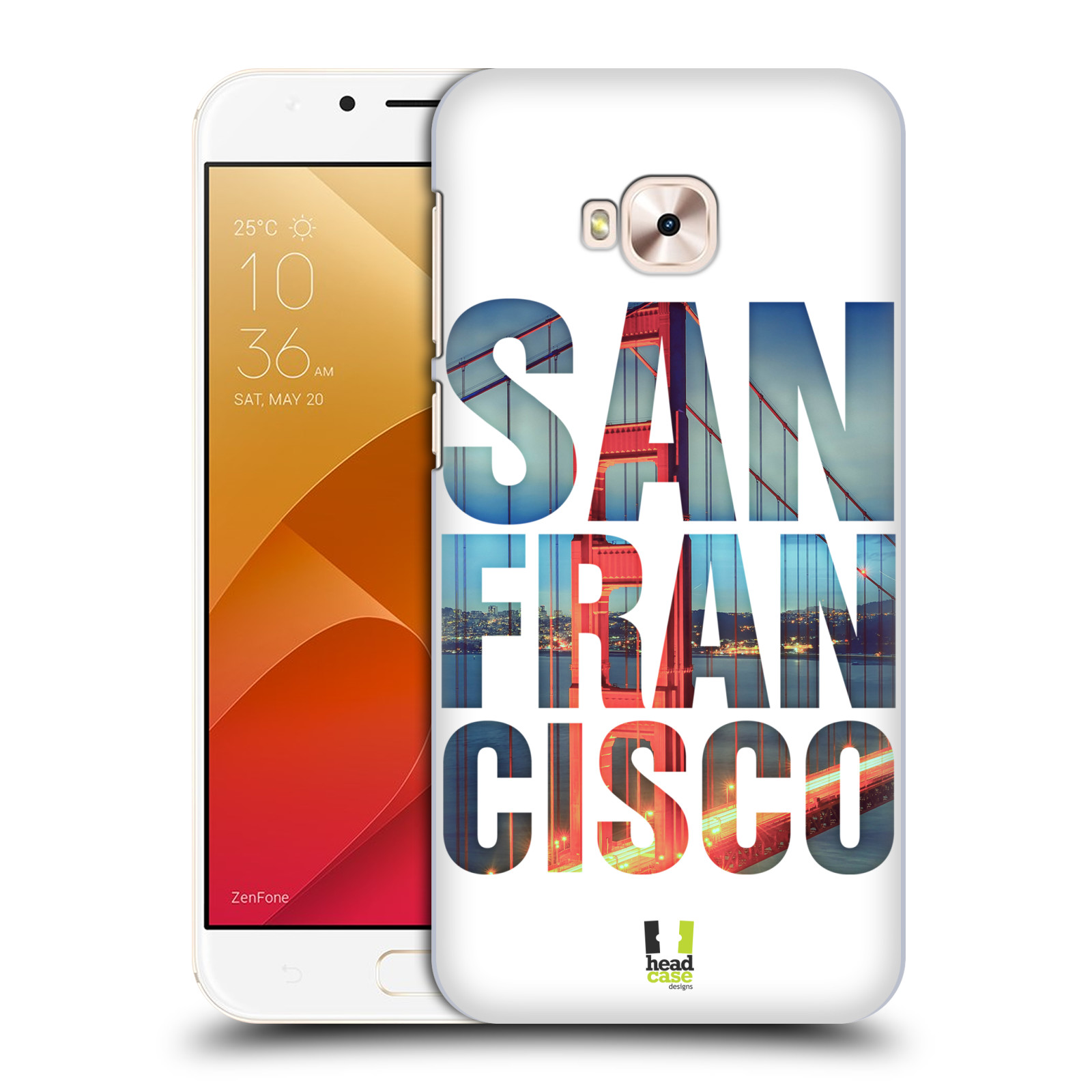 HEAD CASE plastový obal na mobil Asus Zenfone 4 Selfie Pro ZD552KL vzor Města foto a nadpis USA, SAN FRANCISCO, MOST
