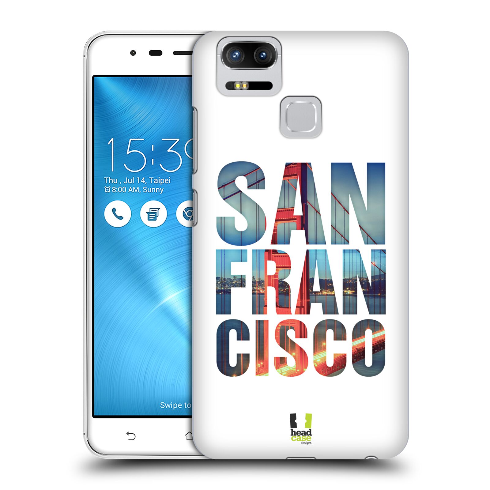 HEAD CASE plastový obal na mobil Asus Zenfone 3 Zoom ZE553KL vzor Města foto a nadpis USA, SAN FRANCISCO, MOST