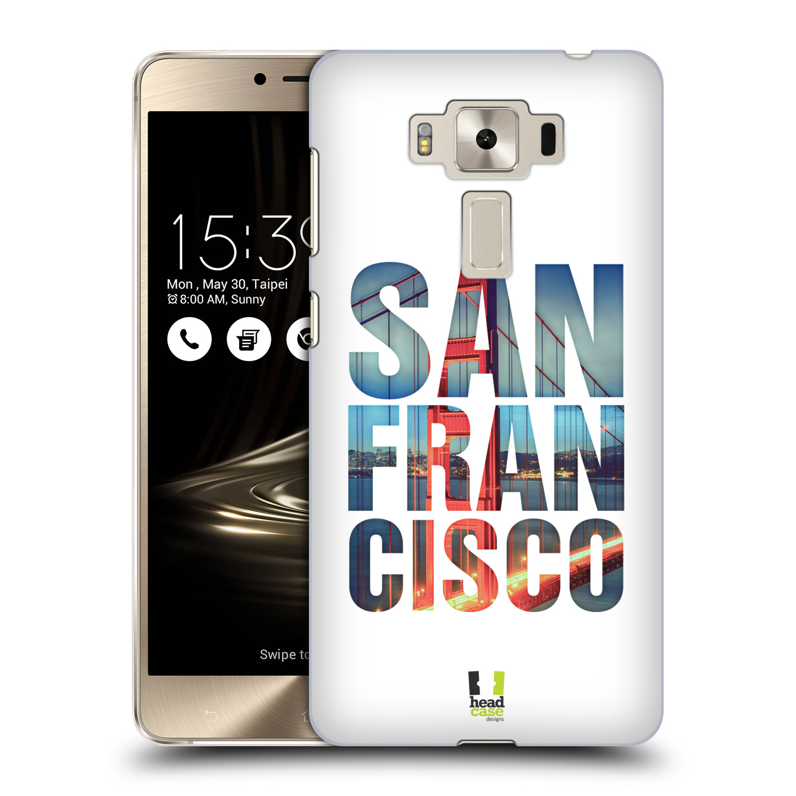 HEAD CASE plastový obal na mobil Asus Zenfone 3 DELUXE ZS550KL vzor Města foto a nadpis USA, SAN FRANCISCO, MOST