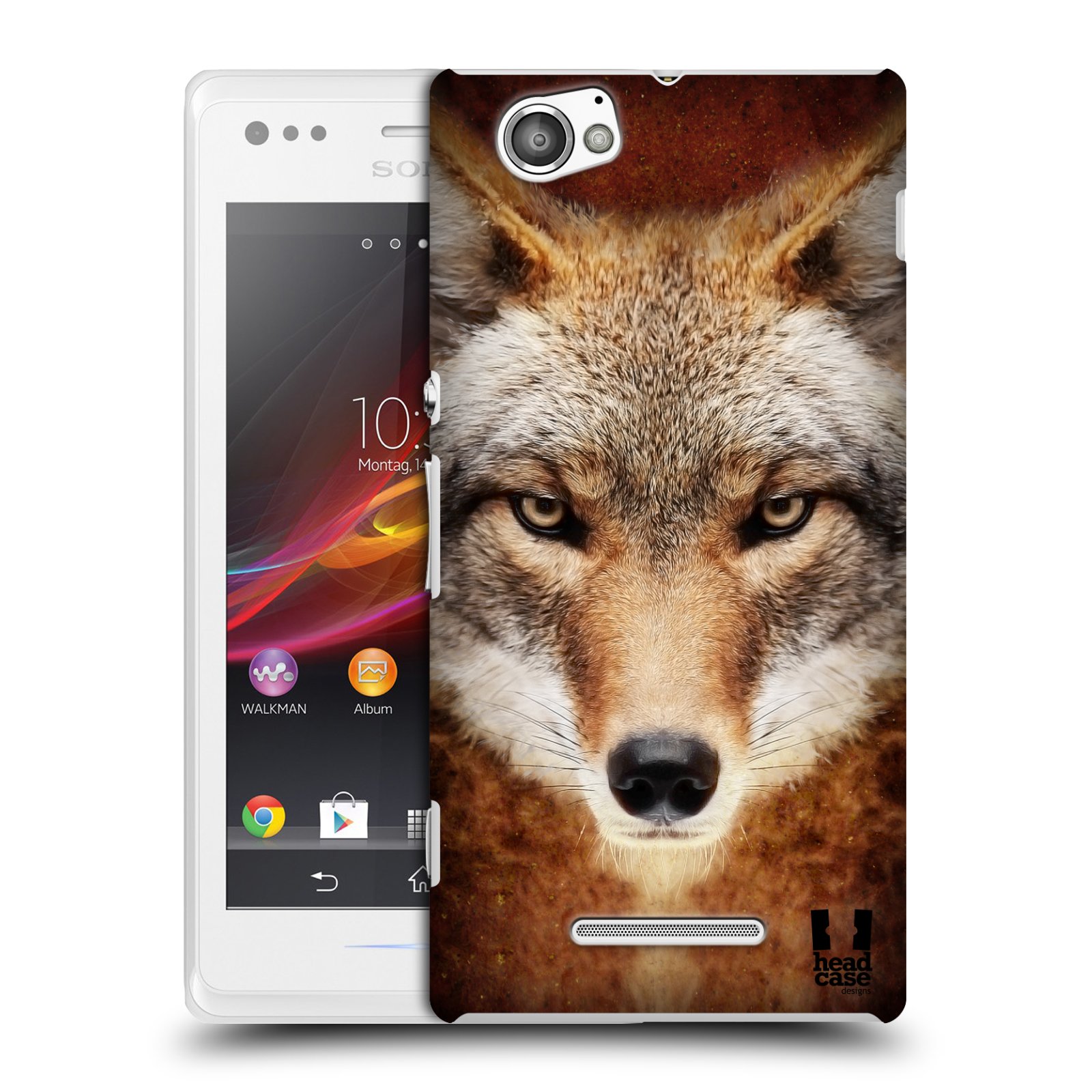 HEAD CASE plastový obal na mobil Sony Xperia M vzor Zvířecí tváře kojot