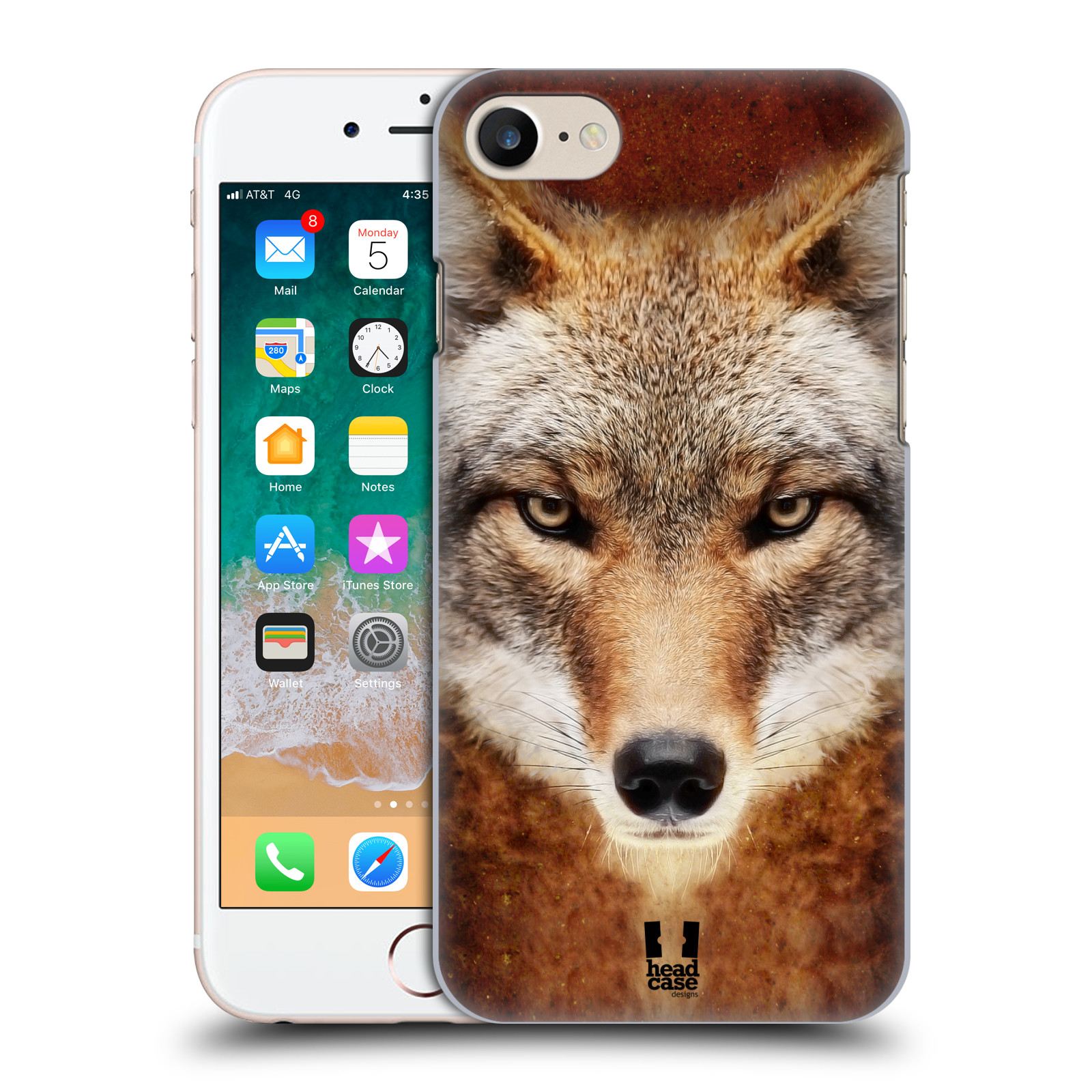 HEAD CASE plastový obal na mobil Apple Iphone 7 vzor Zvířecí tváře kojot