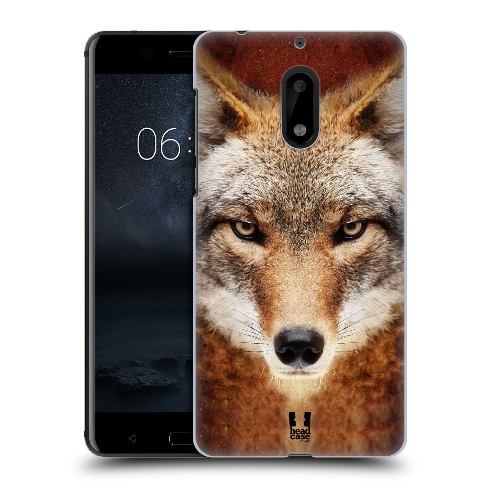 HEAD CASE plastový obal na mobil Nokia 6 vzor Zvířecí tváře kojot