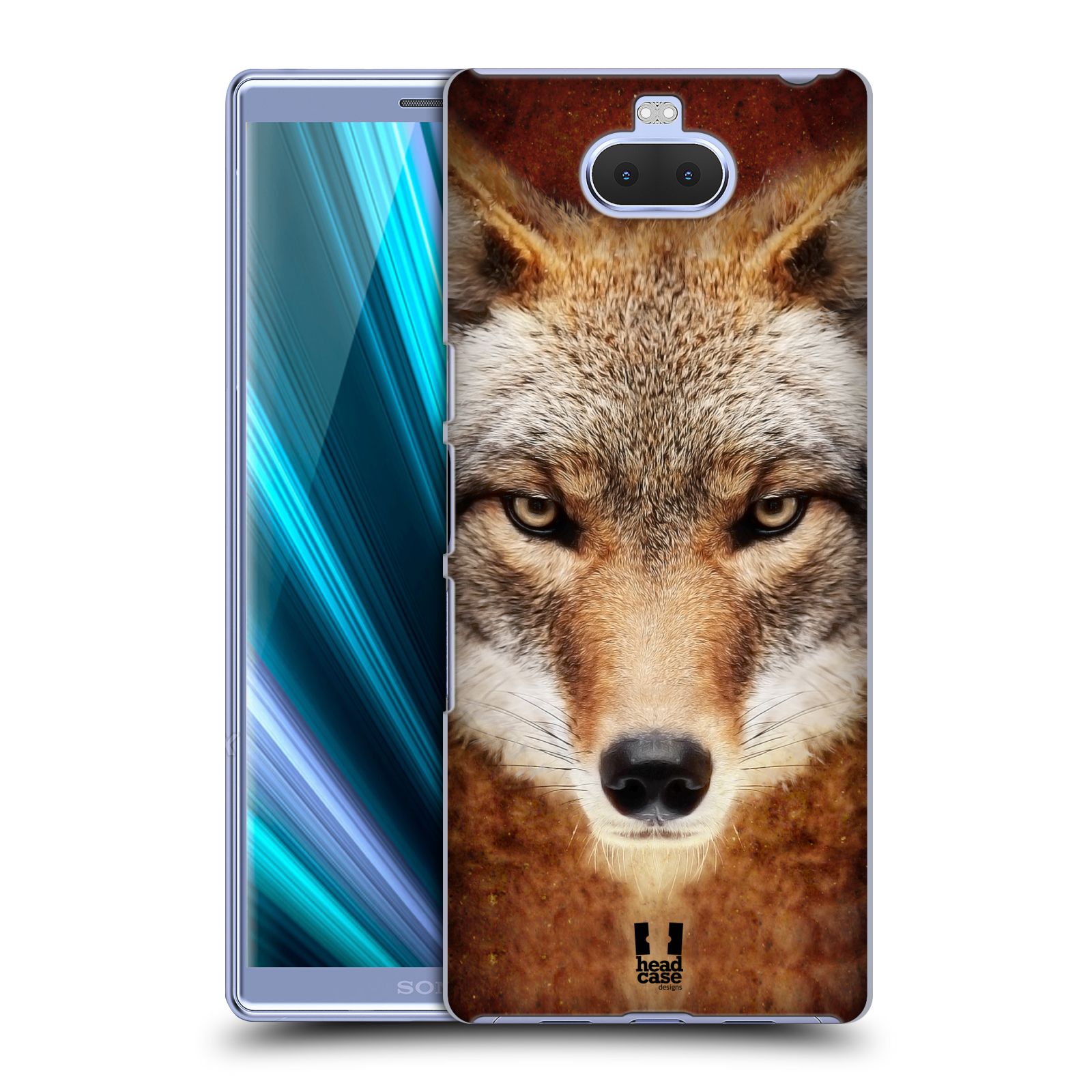 Pouzdro na mobil Sony Xperia 10 - Head Case - vzor Zvířecí tváře kojot