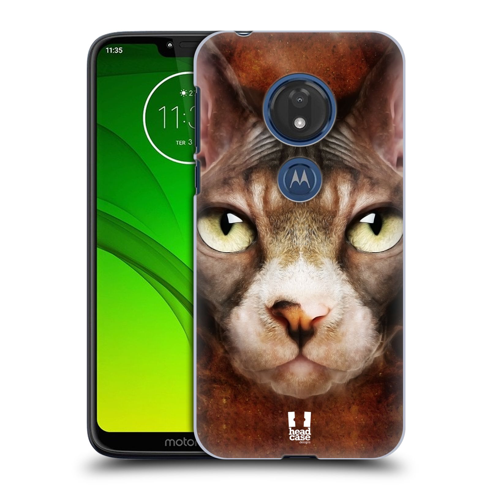 Pouzdro na mobil Motorola Moto G7 Play vzor Zvířecí tváře kočka sphynx