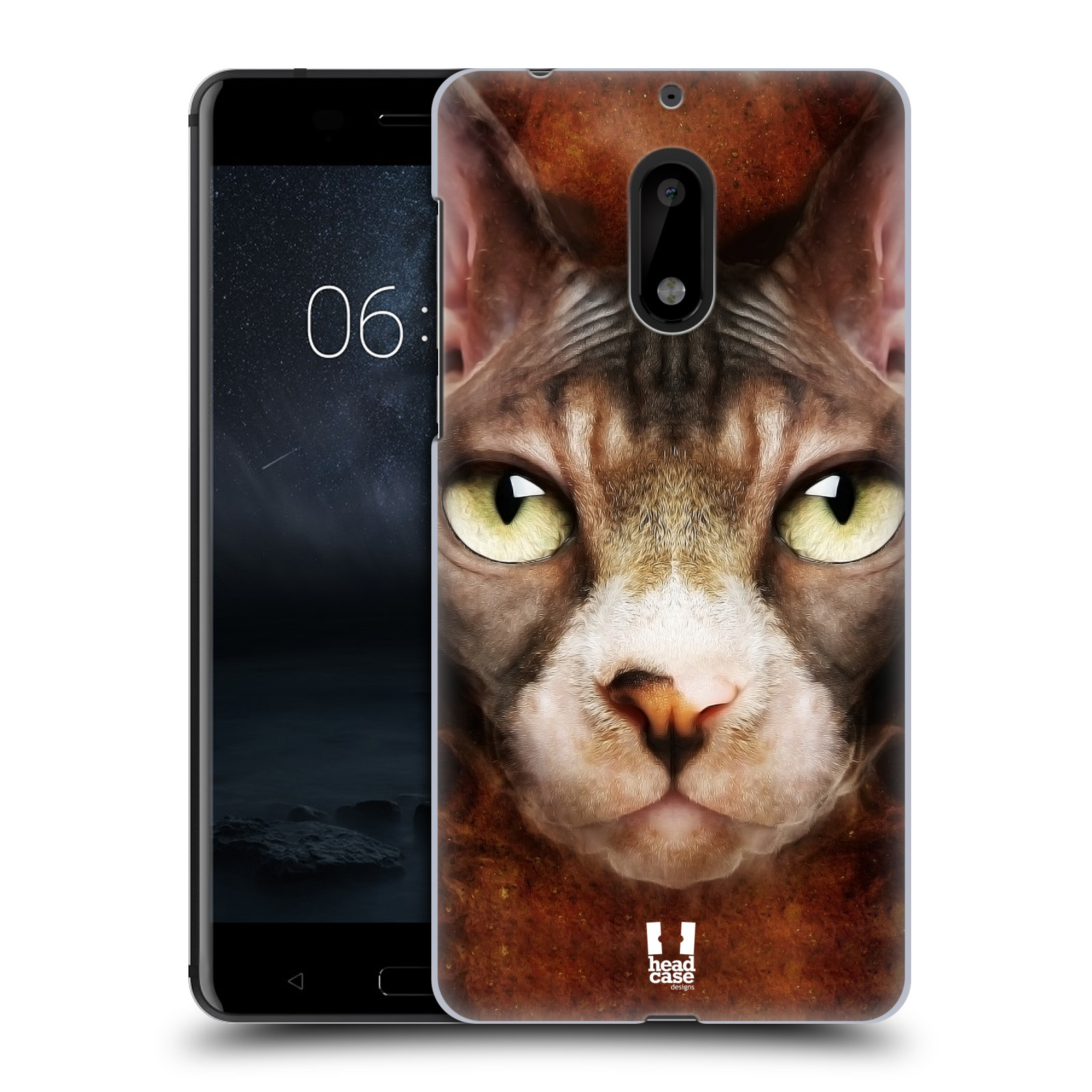 HEAD CASE plastový obal na mobil Nokia 6 vzor Zvířecí tváře kočka sphynx