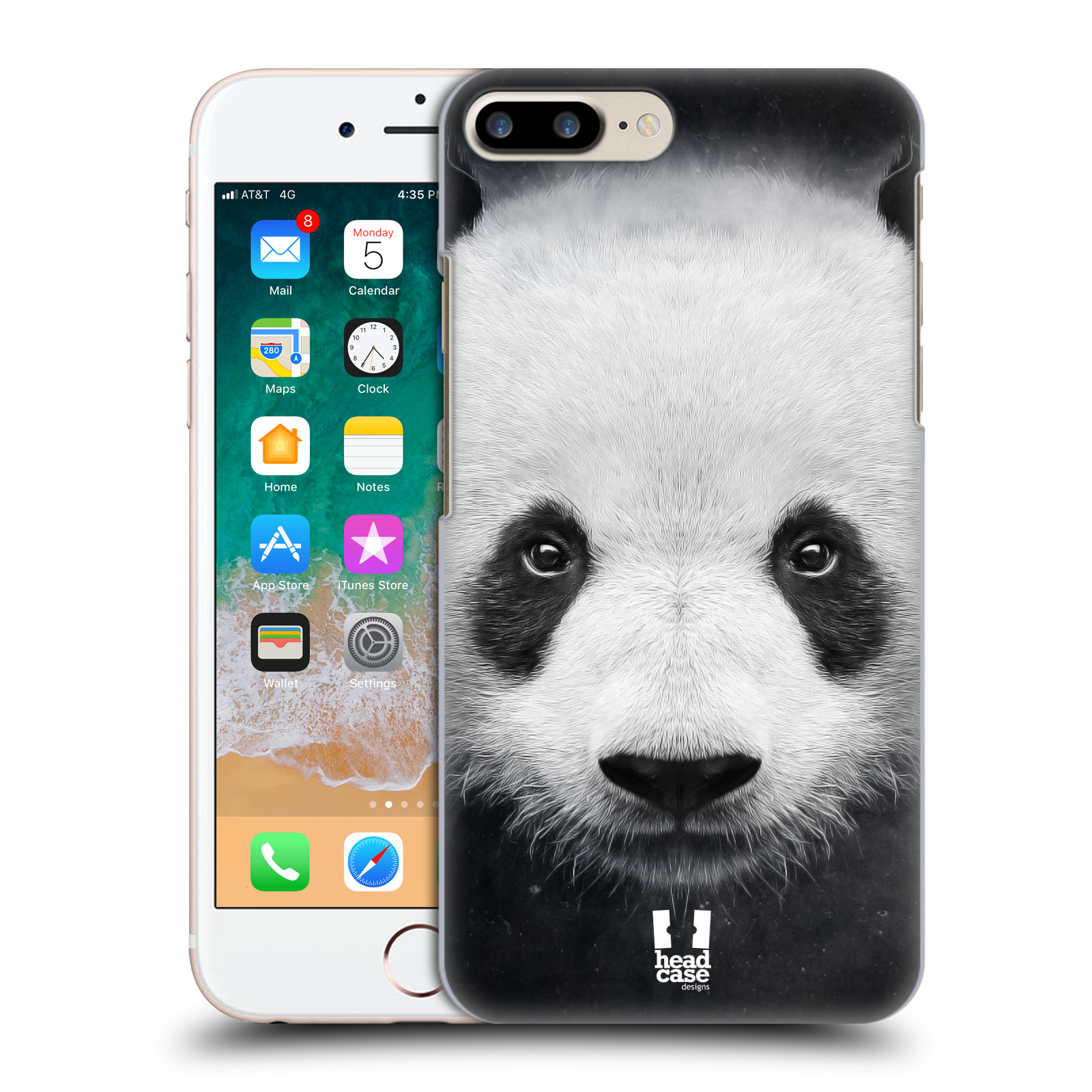 Plastové pouzdro pro mobil Apple Iphone 8 PLUS vzor Zvířecí tváře medvěd panda