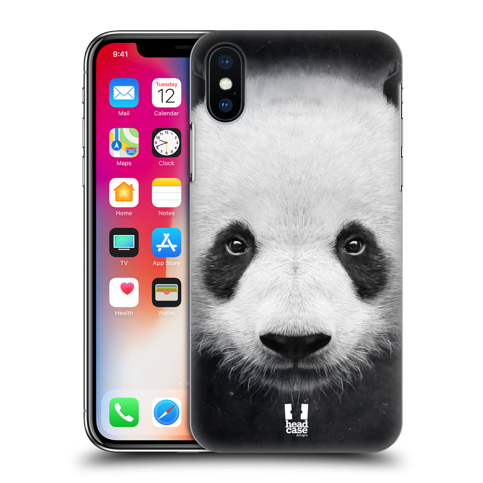 HEAD CASE plastový obal na mobil Apple Iphone X / XS vzor Zvířecí tváře medvěd panda