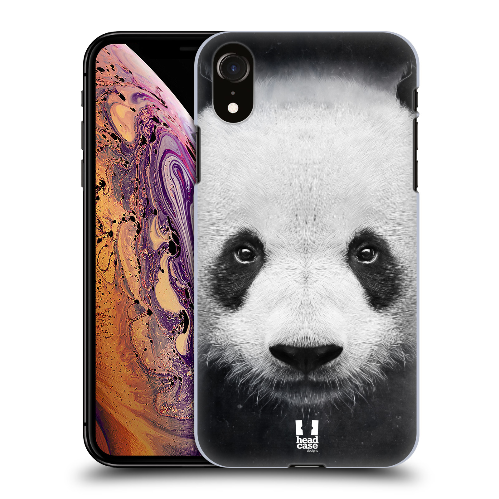 HEAD CASE plastový obal na mobil Apple Iphone XR vzor Zvířecí tváře medvěd panda