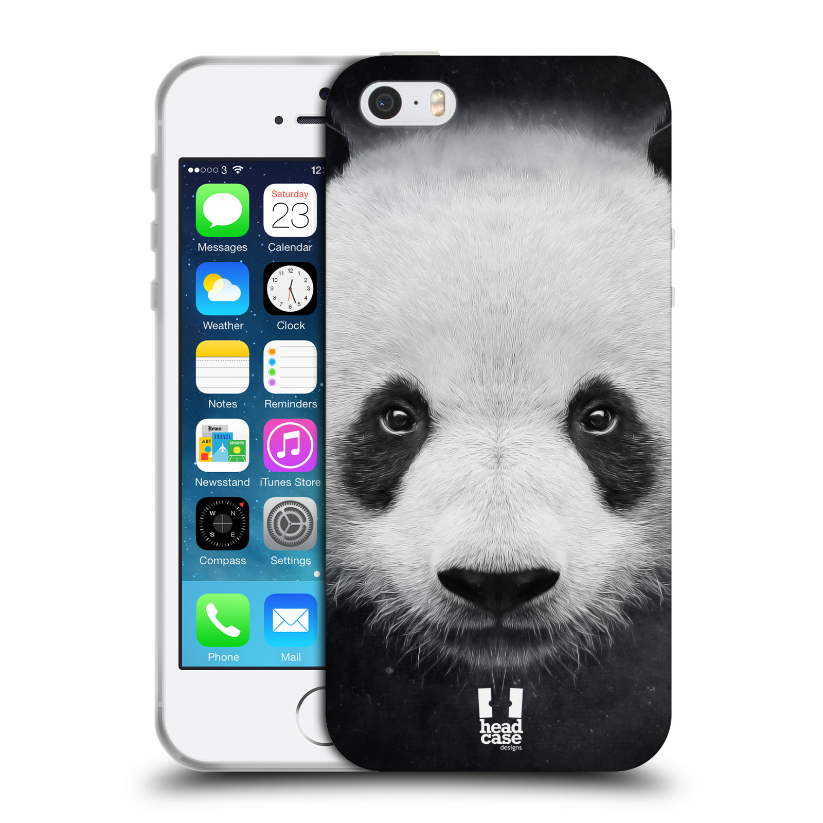 HEAD CASE silikonový obal na mobil Apple Iphone 5/5S vzor Zvířecí tváře medvěd panda