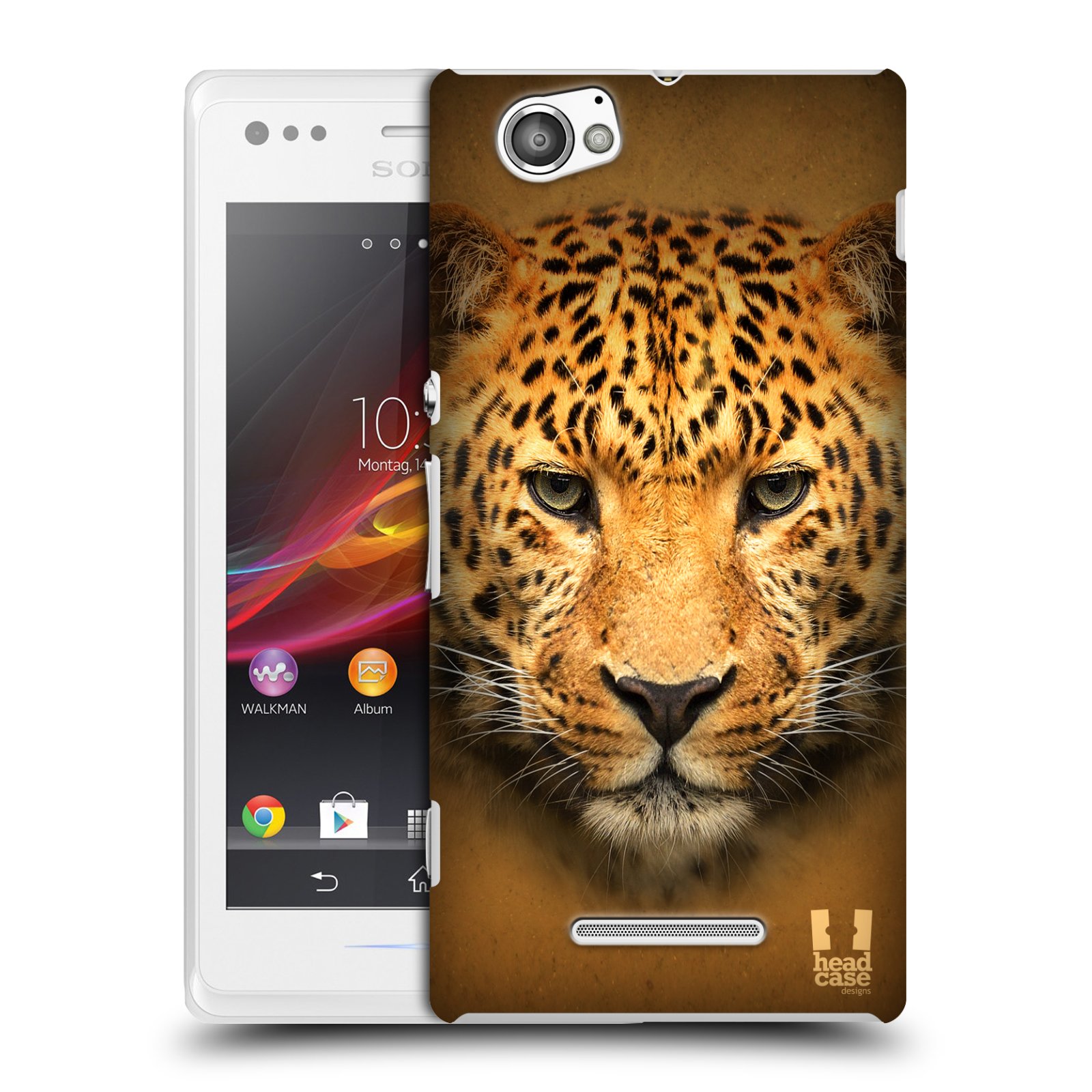 HEAD CASE plastový obal na mobil Sony Xperia M vzor Zvířecí tváře 2 leopard