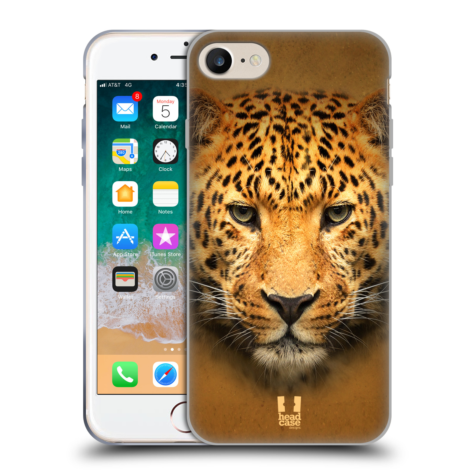 HEAD CASE silikonový obal na mobil Apple Iphone 7 vzor Zvířecí tváře 2 leopard