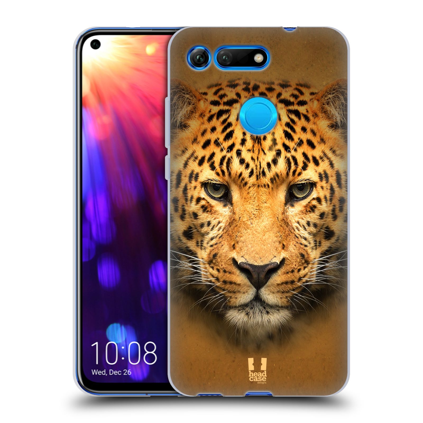 Pouzdro na mobil Honor View 20 vzor Zvířecí tváře 2 leopard