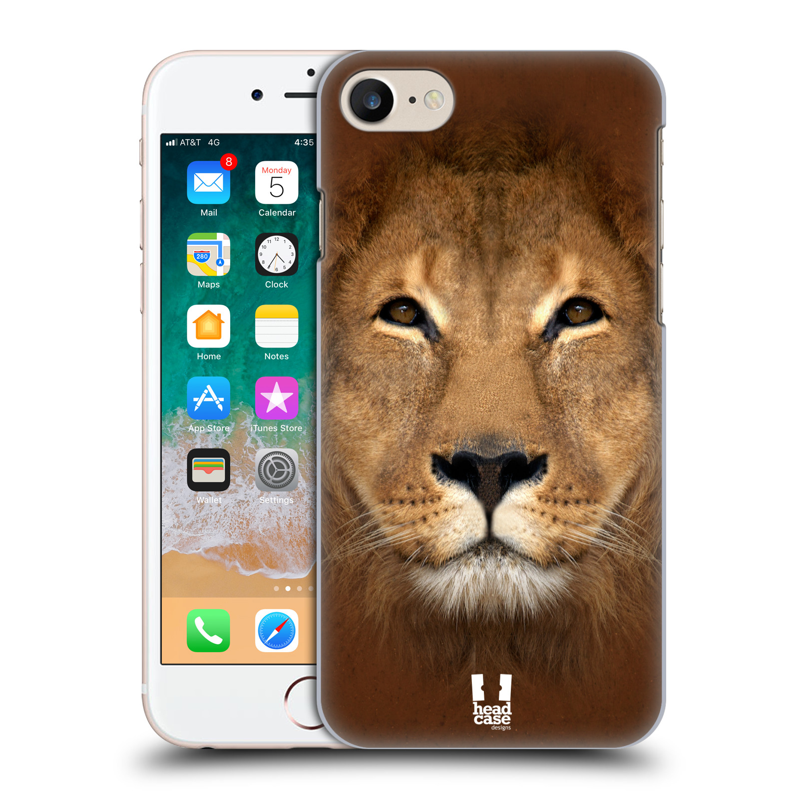 HEAD CASE plastový obal na mobil Apple Iphone 7 vzor Zvířecí tváře 2 Lev