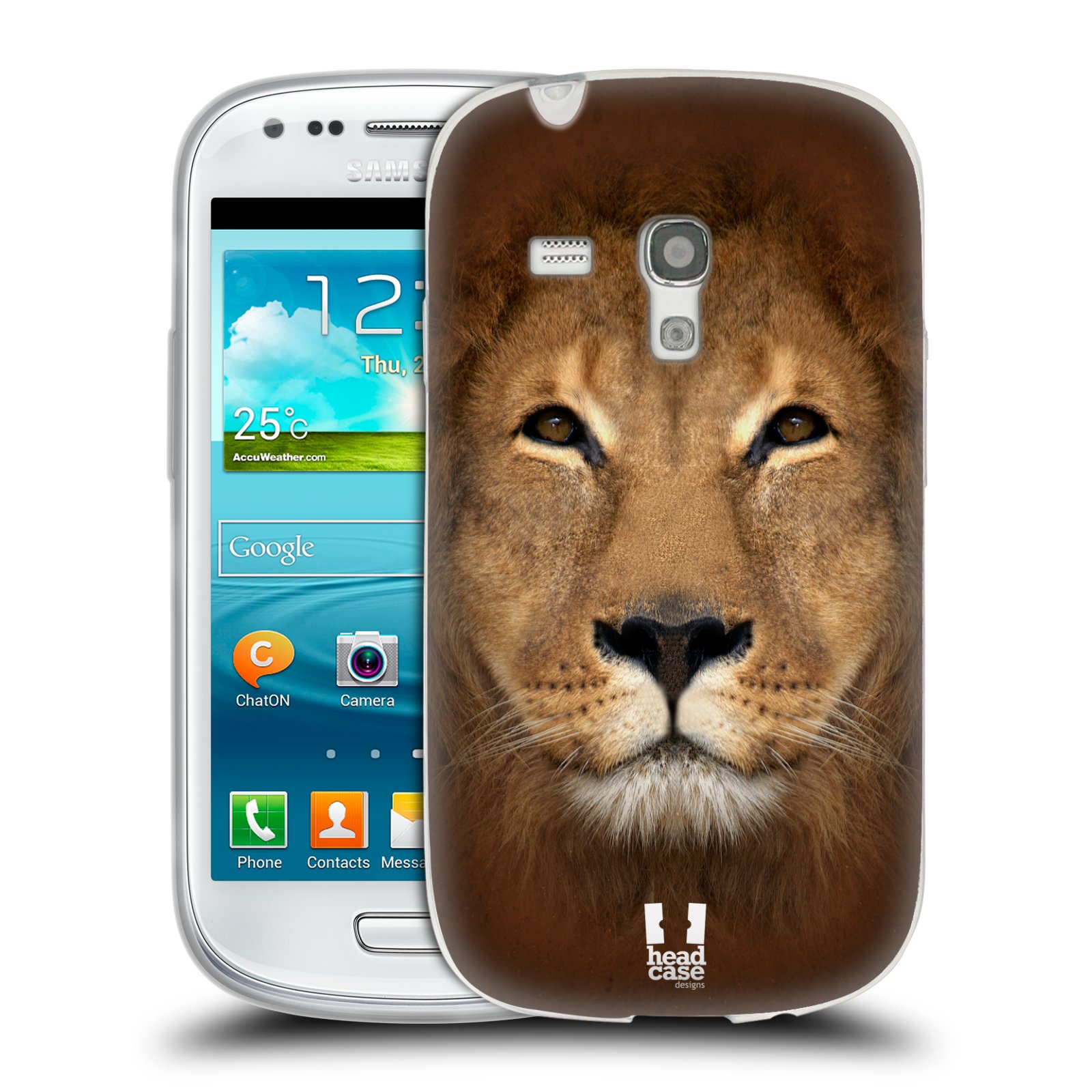 HEAD CASE silikonový obal na mobil Samsung Galaxy S3 MINI i8190 vzor Zvířecí tváře 2 Lev
