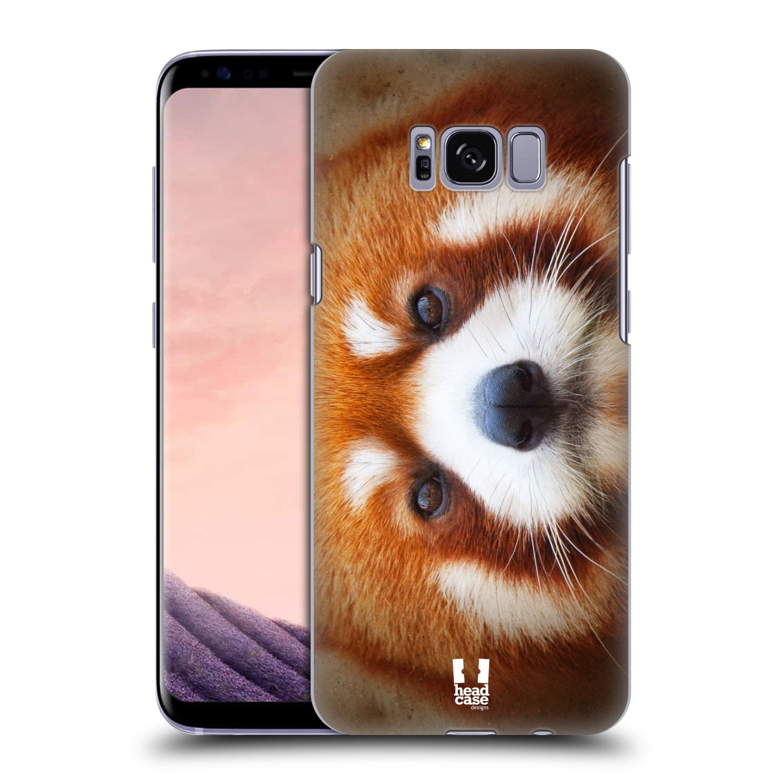 HEAD CASE plastový obal na mobil Samsung Galaxy S8 vzor Zvířecí tváře 2 medvěd panda rudá