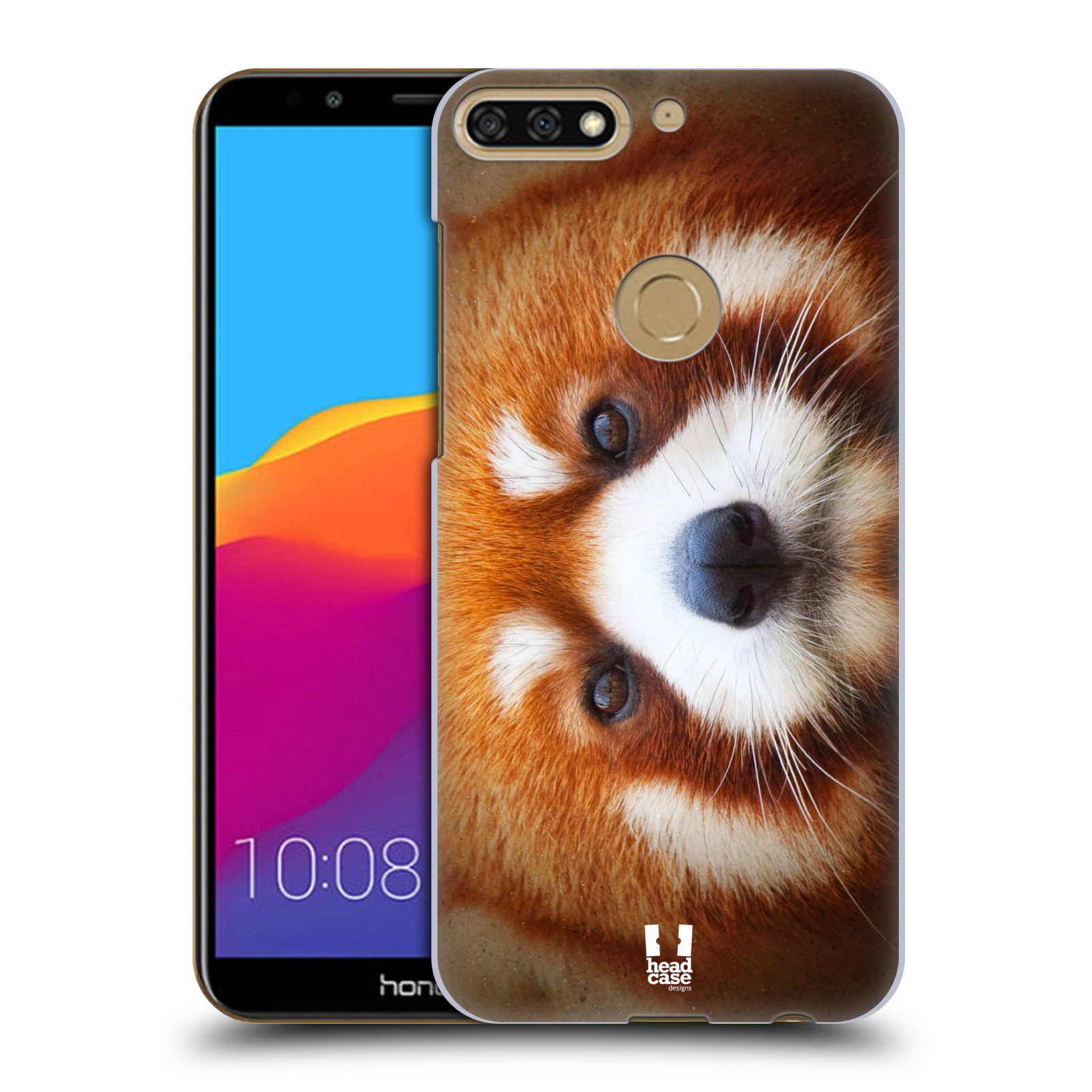HEAD CASE plastový obal na mobil Honor 7c vzor Zvířecí tváře 2 medvěd panda rudá