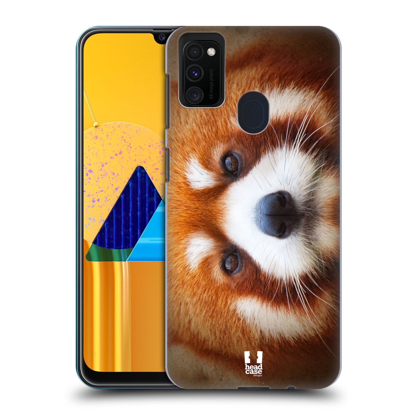 Zadní kryt na mobil Samsung Galaxy M21 vzor Zvířecí tváře 2 medvěd panda rudá