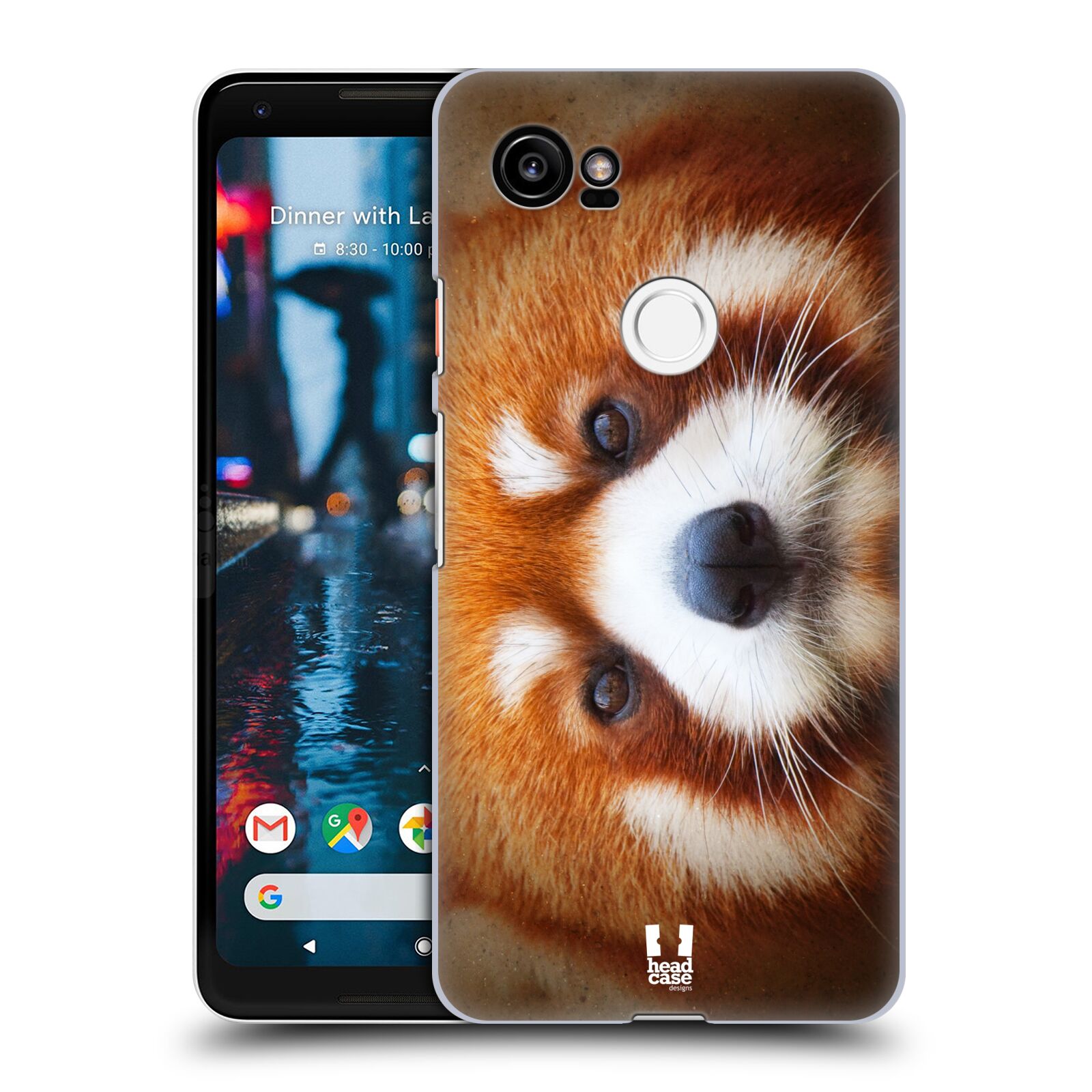 HEAD CASE plastový obal na mobil Google Pixel 2 XL vzor Zvířecí tváře 2 medvěd panda rudá