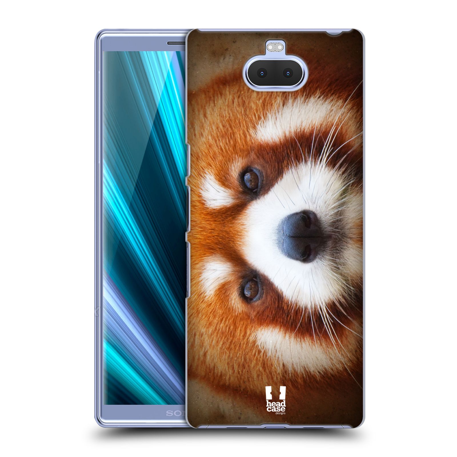 Pouzdro na mobil Sony Xperia 10 - Head Case - vzor Zvířecí tváře 2 medvěd panda rudá