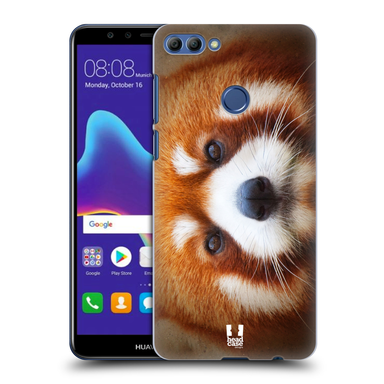HEAD CASE plastový obal na mobil Huawei Y9 2018 vzor Zvířecí tváře 2 medvěd panda rudá