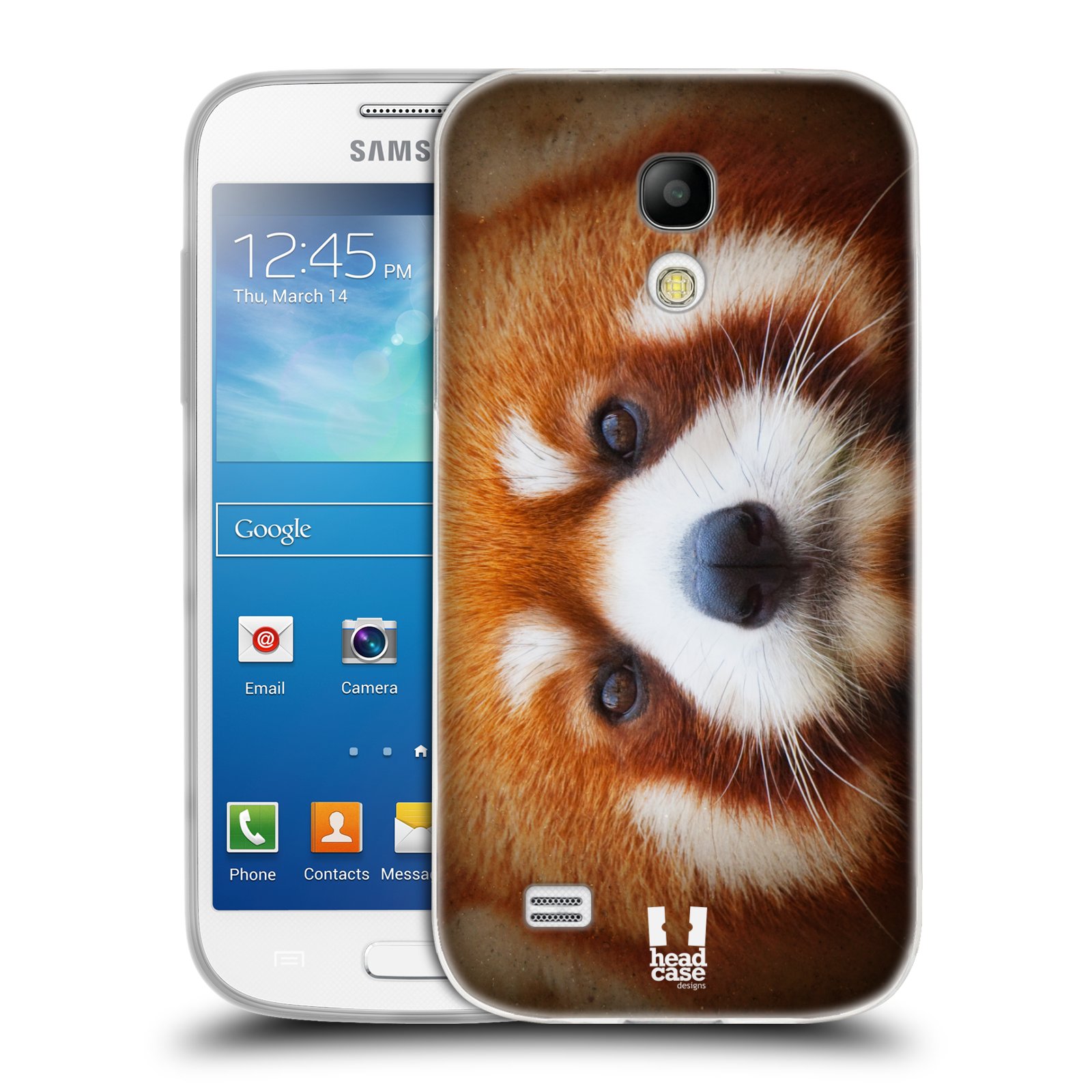HEAD CASE silikonový obal na mobil Samsung Galaxy S4 MINI vzor Zvířecí tváře 2 medvěd panda rudá