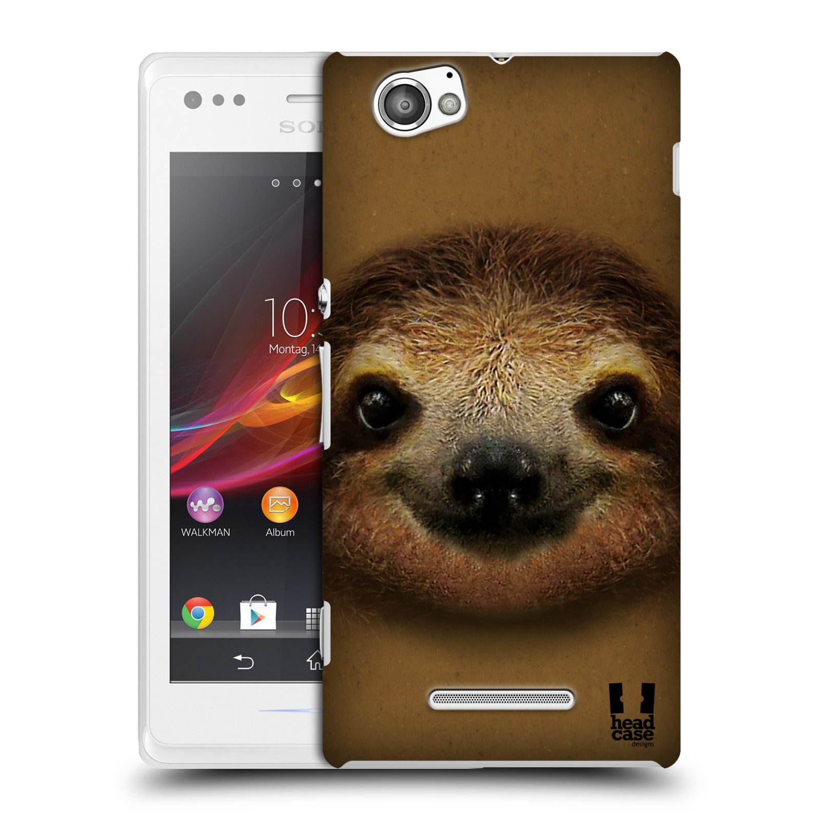 HEAD CASE plastový obal na mobil Sony Xperia M vzor Zvířecí tváře 2 lenochod