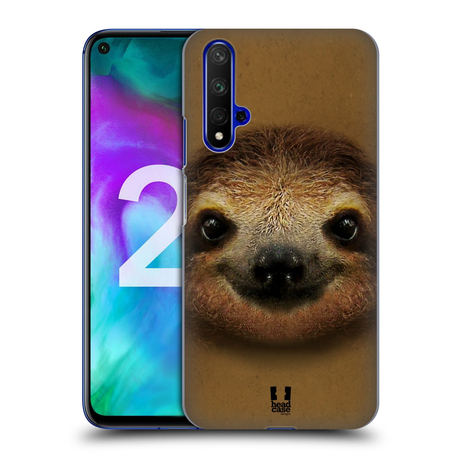 Pouzdro na mobil Honor 20 - HEAD CASE - vzor Zvířecí tváře 2 lenochod