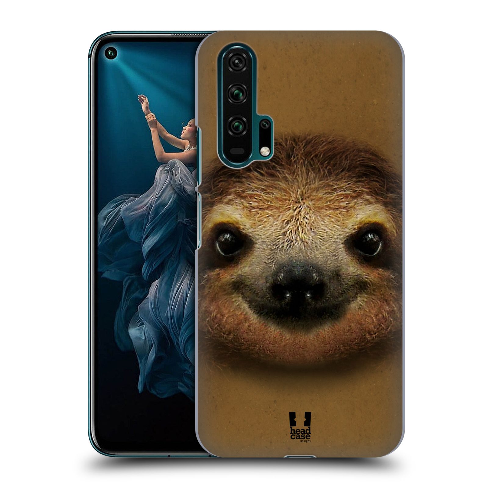 Pouzdro na mobil Honor 20 PRO - HEAD CASE - vzor Zvířecí tváře 2 lenochod