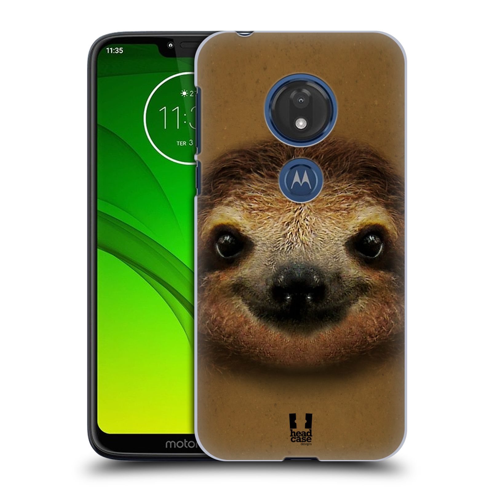 Pouzdro na mobil Motorola Moto G7 Play vzor Zvířecí tváře 2 lenochod