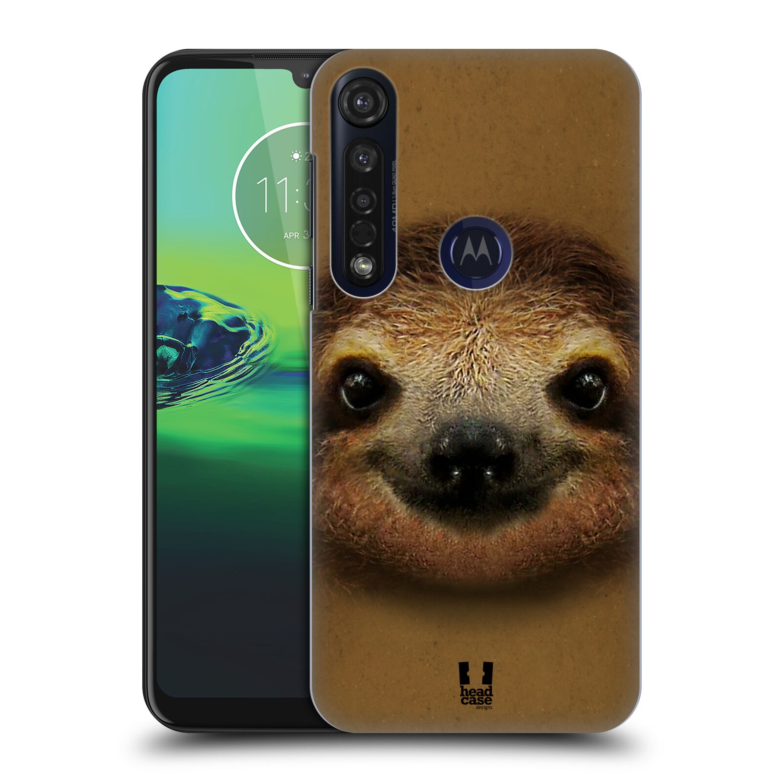 Pouzdro na mobil Motorola Moto G8 PLUS - HEAD CASE - vzor Zvířecí tváře 2 lenochod