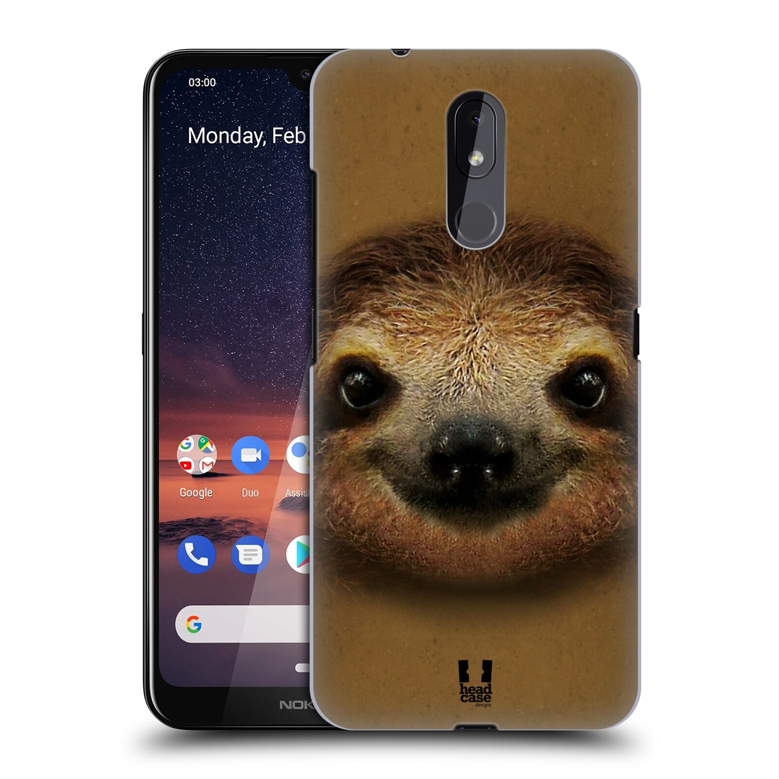 Pouzdro na mobil Nokia 3.2 - HEAD CASE - vzor Zvířecí tváře 2 lenochod