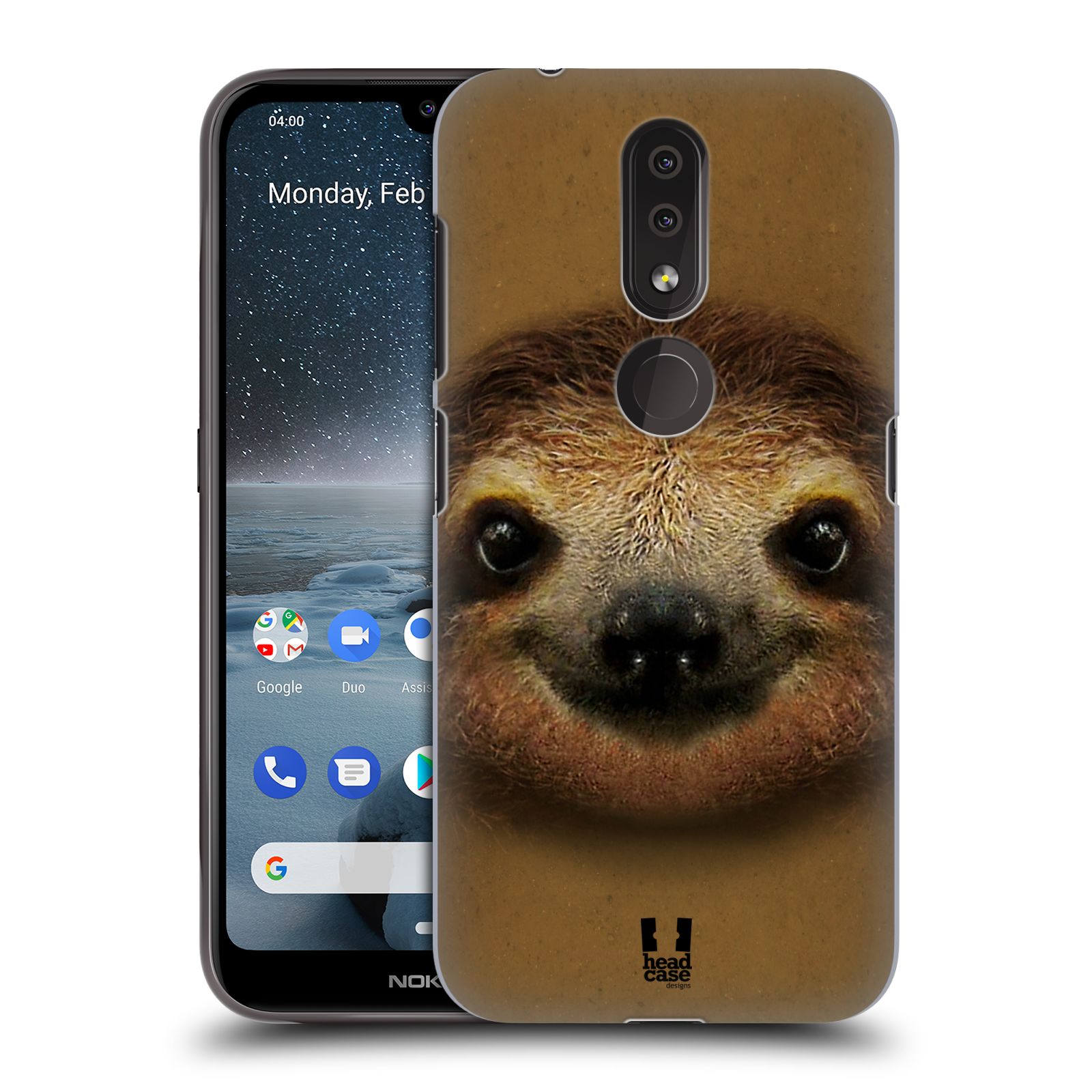 Pouzdro na mobil Nokia 4.2 - HEAD CASE - vzor Zvířecí tváře 2 lenochod