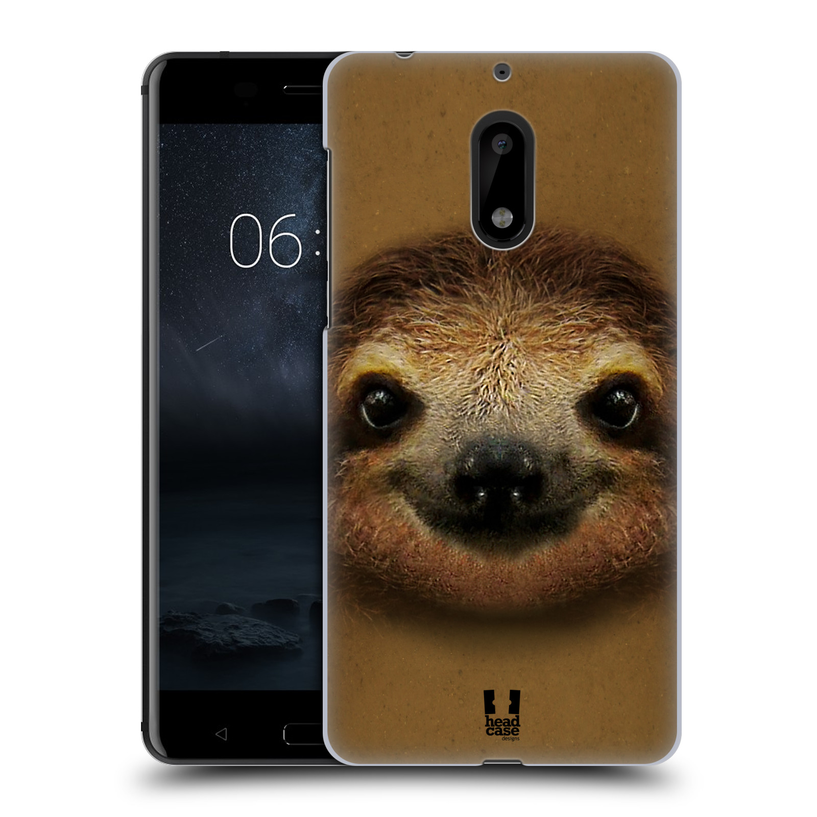 HEAD CASE plastový obal na mobil Nokia 6 vzor Zvířecí tváře 2 lenochod