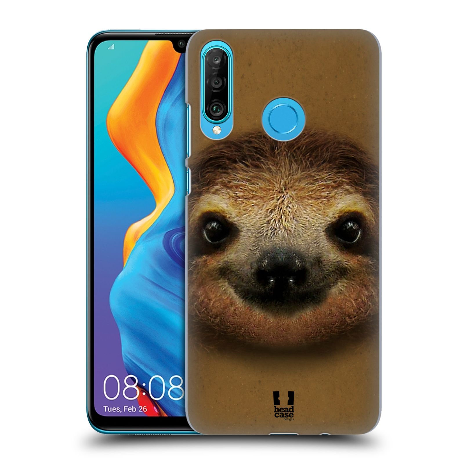Pouzdro na mobil Huawei P30 LITE - HEAD CASE - vzor Zvířecí tváře 2 lenochod