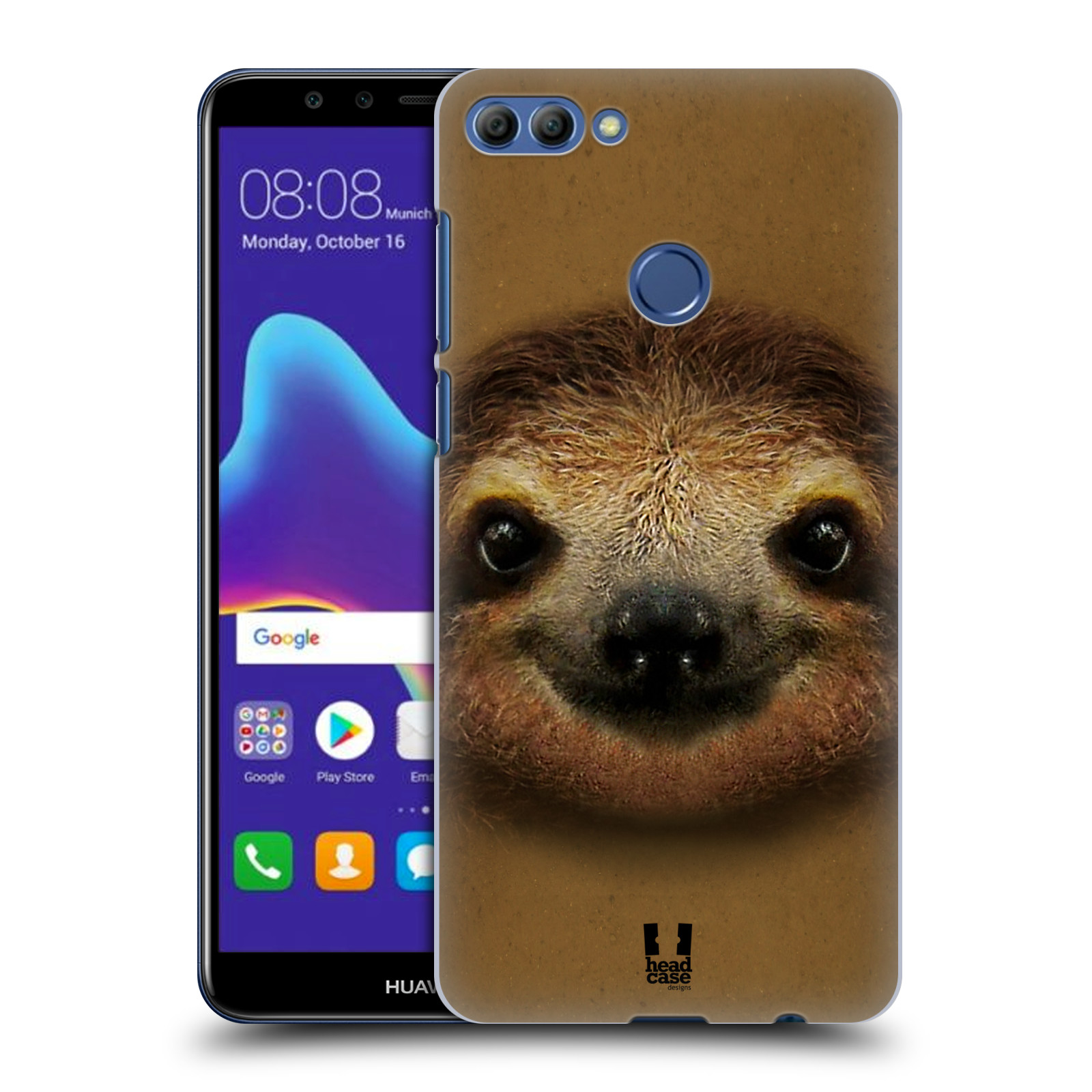 HEAD CASE plastový obal na mobil Huawei Y9 2018 vzor Zvířecí tváře 2 lenochod