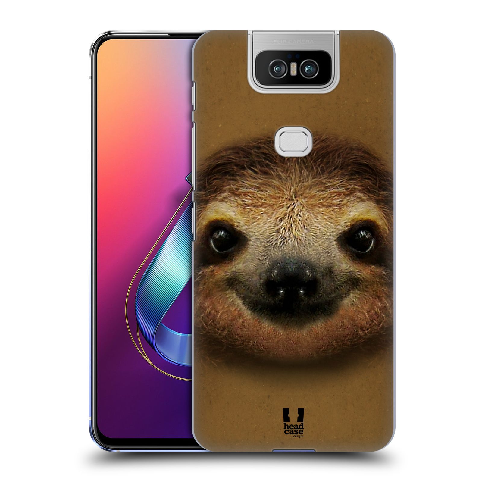 Pouzdro na mobil Asus Zenfone 6 ZS630KL - HEAD CASE - vzor Zvířecí tváře 2 lenochod