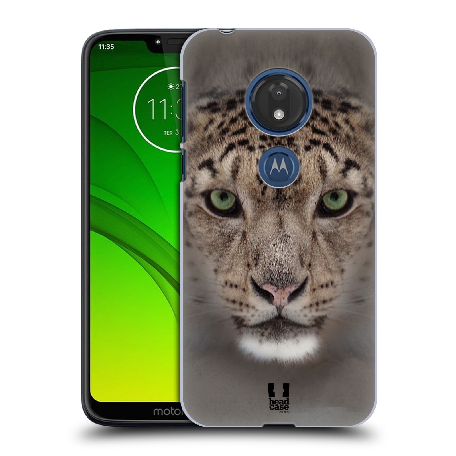 Pouzdro na mobil Motorola Moto G7 Play vzor Zvířecí tváře 2 sněžný leopard