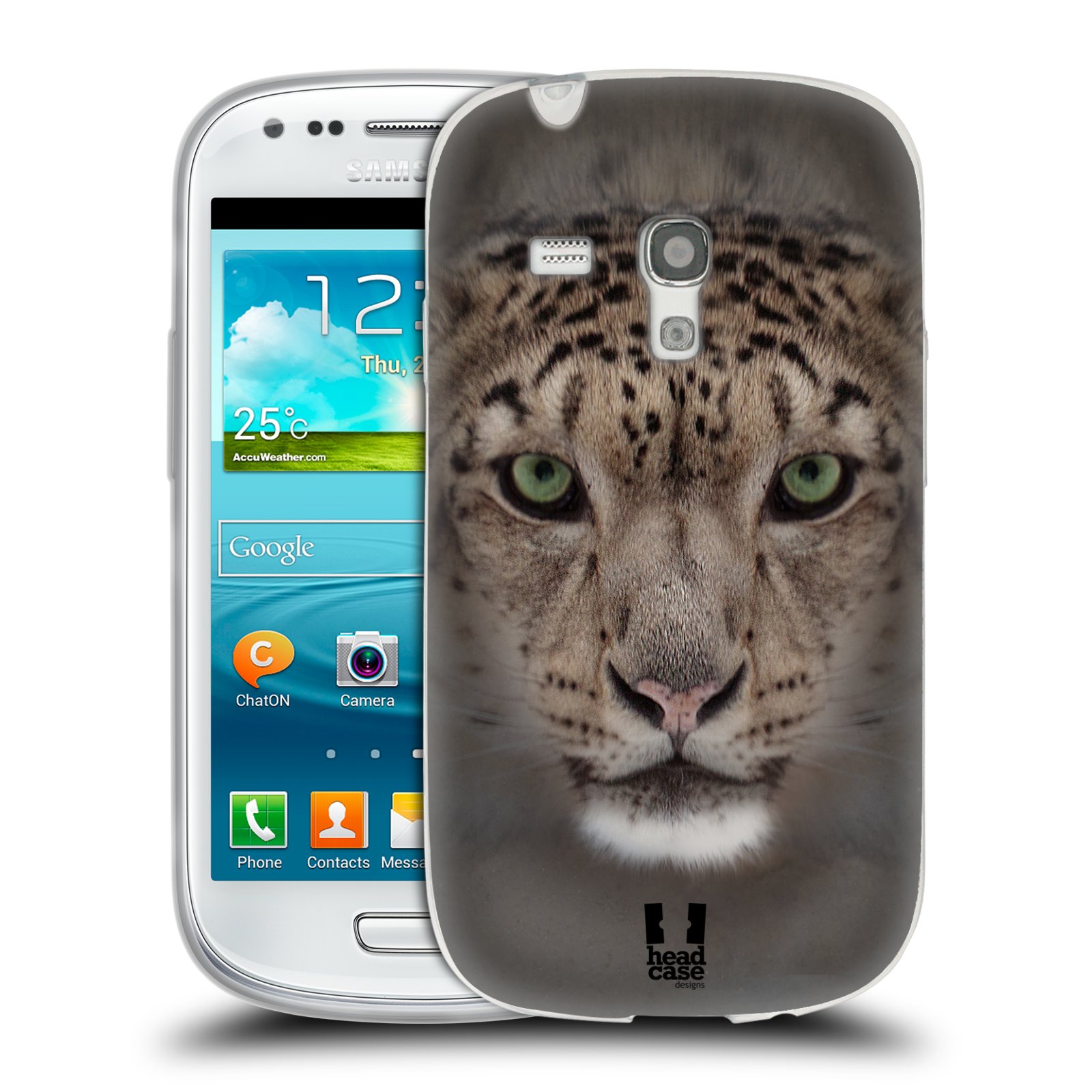 HEAD CASE silikonový obal na mobil Samsung Galaxy S3 MINI i8190 vzor Zvířecí tváře 2 sněžný leopard