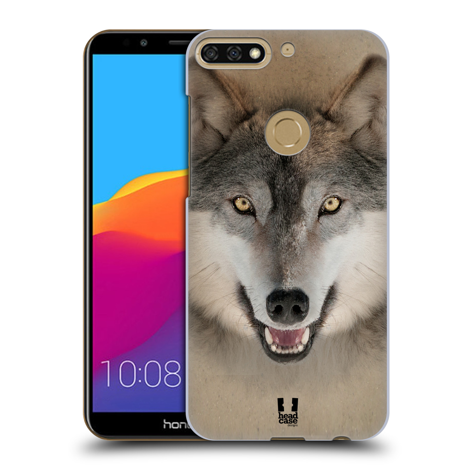 HEAD CASE plastový obal na mobil Honor 7c vzor Zvířecí tváře 2 vlk šedý