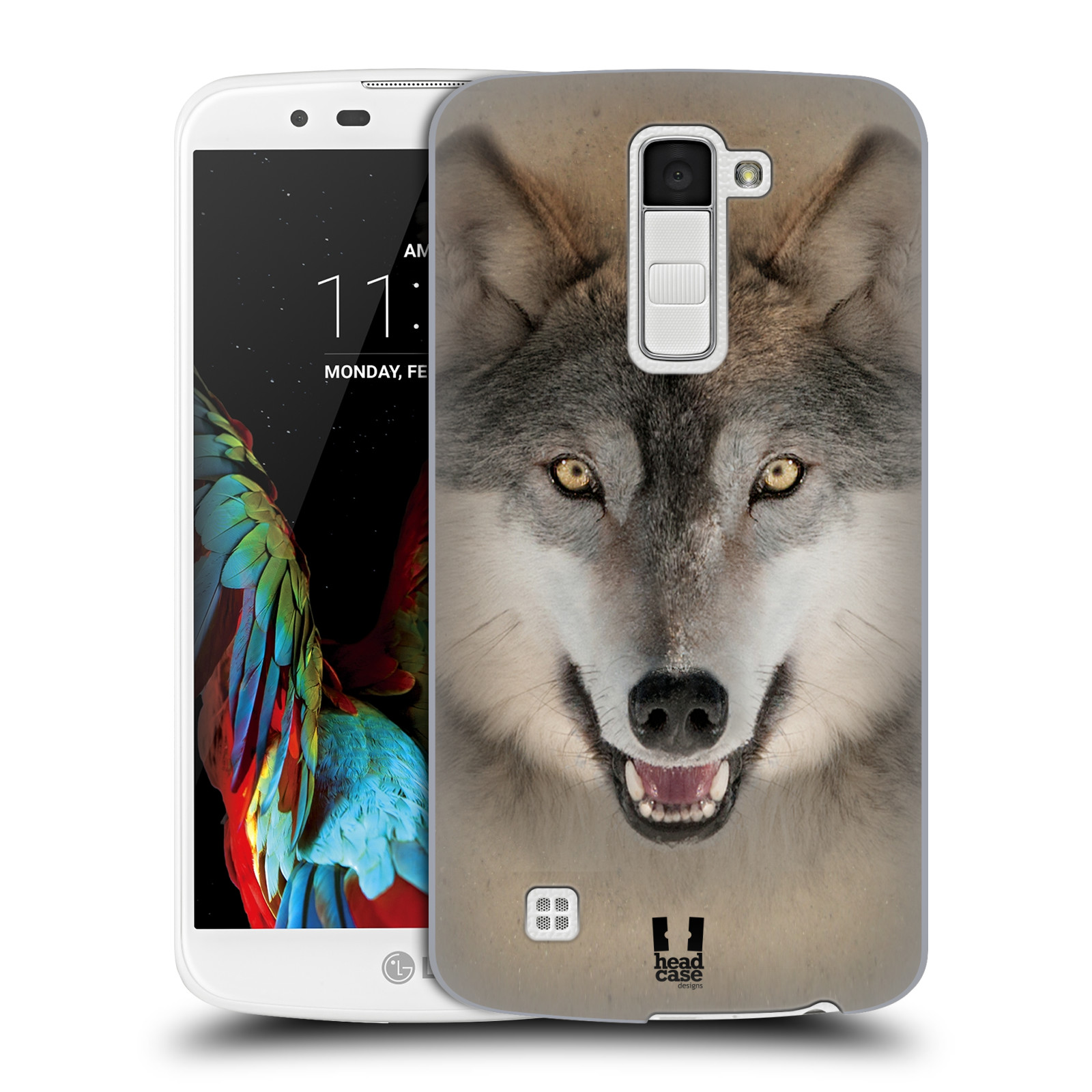 HEAD CASE plastový obal na mobil LG K10 vzor Zvířecí tváře 2 vlk šedý