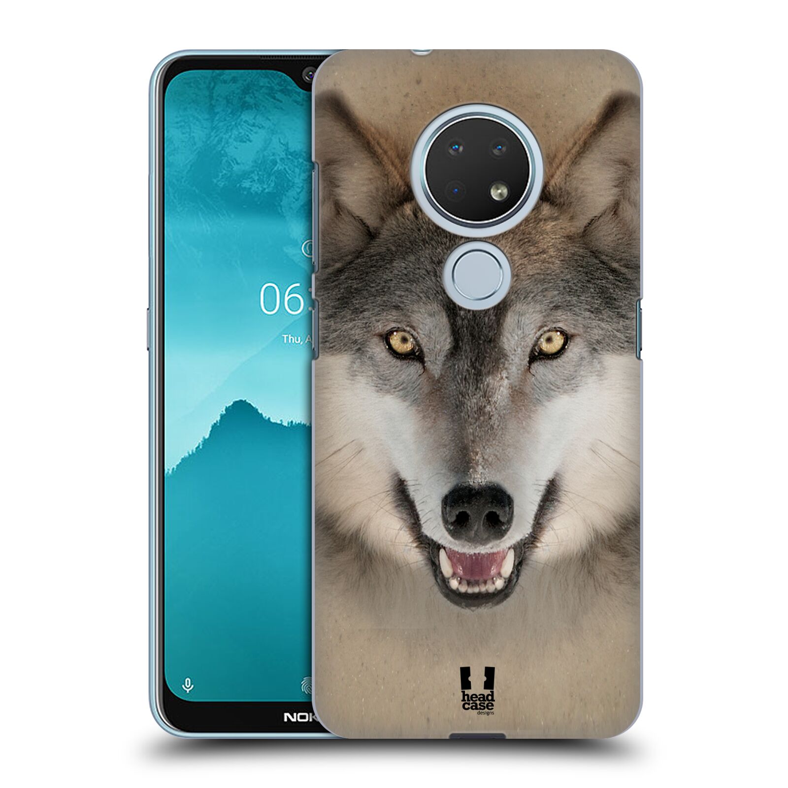 Pouzdro na mobil Nokia 6.2 - HEAD CASE - vzor Zvířecí tváře 2 vlk šedý