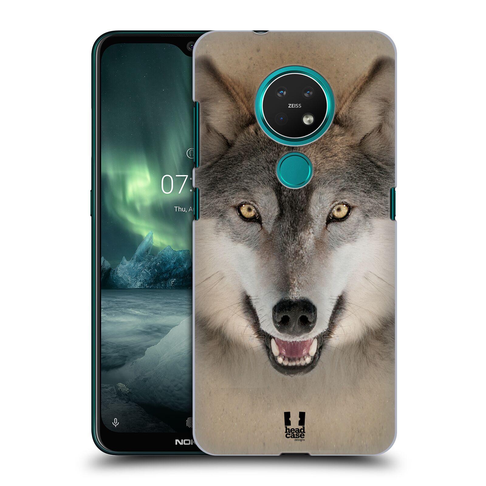 Pouzdro na mobil NOKIA 7.2 - HEAD CASE - vzor Zvířecí tváře 2 vlk šedý