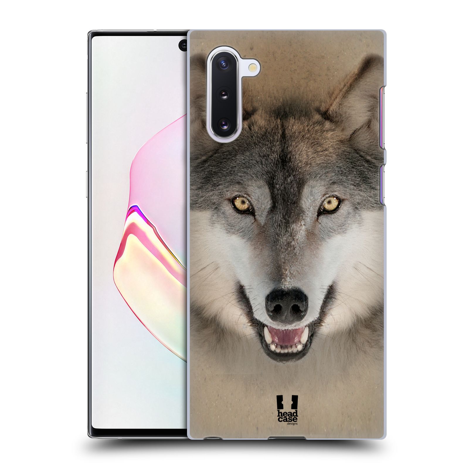 Pouzdro na mobil Samsung Galaxy Note 10 - HEAD CASE - vzor Zvířecí tváře 2 vlk šedý