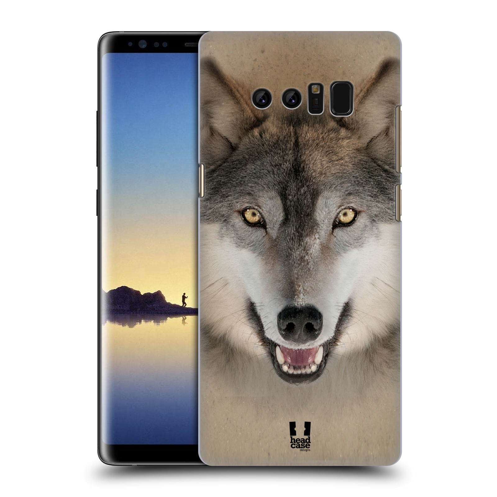 HEAD CASE plastový obal na mobil Samsung Galaxy Note 8 vzor Zvířecí tváře 2 vlk šedý