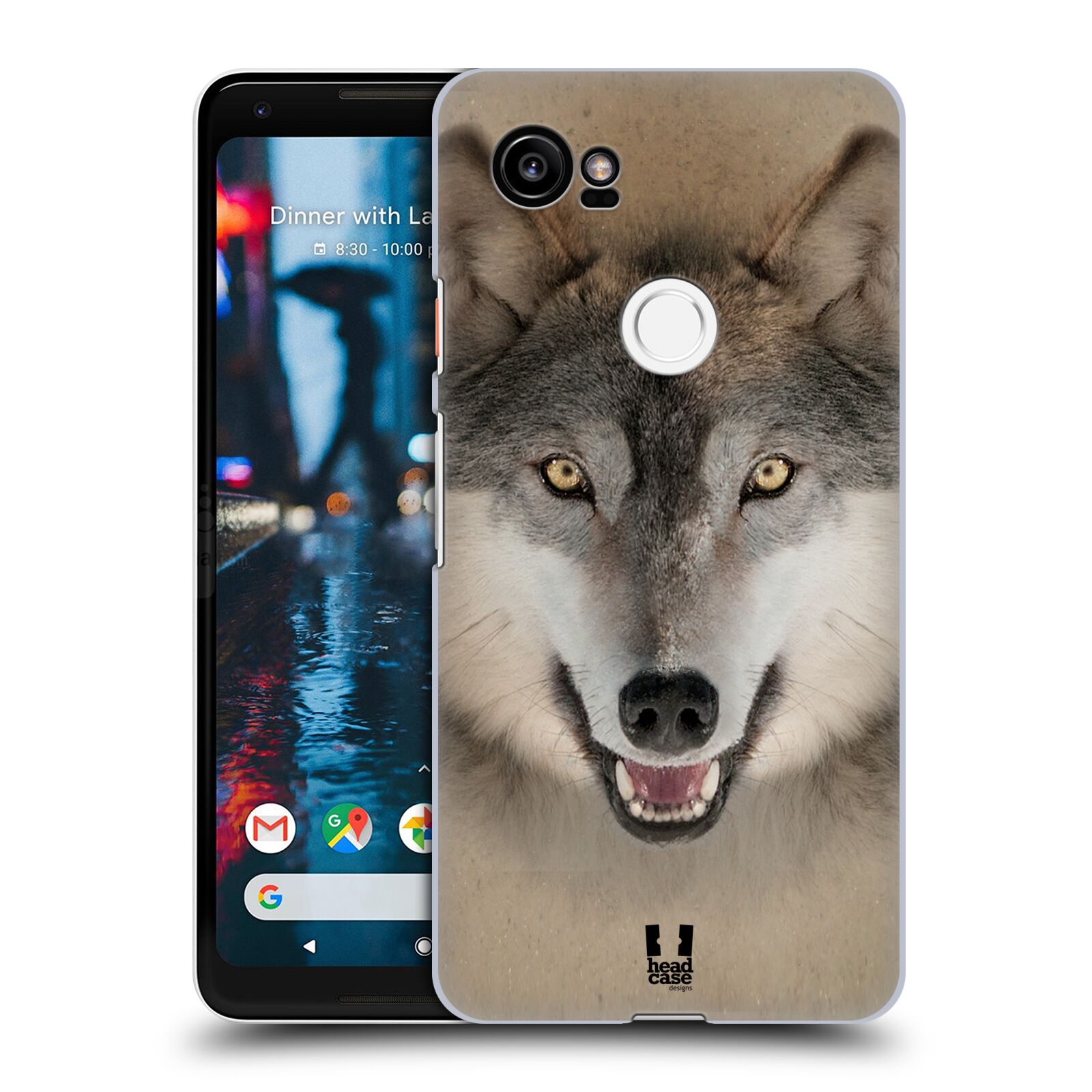 HEAD CASE plastový obal na mobil Google Pixel 2 XL vzor Zvířecí tváře 2 vlk šedý